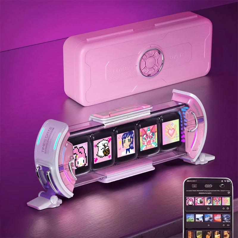 Divoom Times Gate give Gaming Digital Clock Diy Screen Control Support Weather Forecast Stock Market/Exchange Rate Desktop Decor