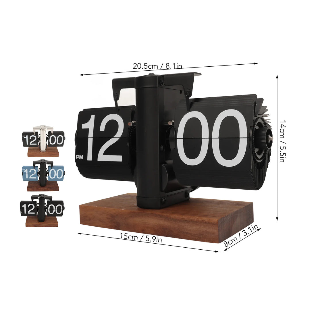 Vintage Automatic Flip Mechanical Clock Battery Powered Flip Desktop Clock Vintage Flip Clock for Home Office Room Decoration