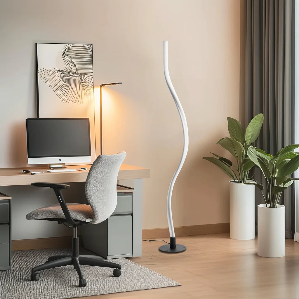 RGBW Bendable Floor Lamp with App Control - Modern LED Light for Bedroom, 16 Million Colors, Standing Lamp for Home Office
